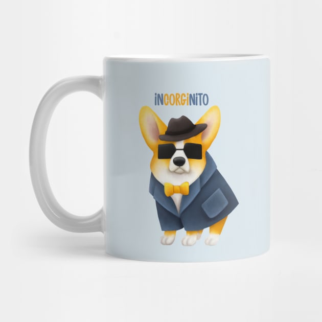 InCORGInito Corgi Cute Funny Dog Pun Detective Incognito by dramabite